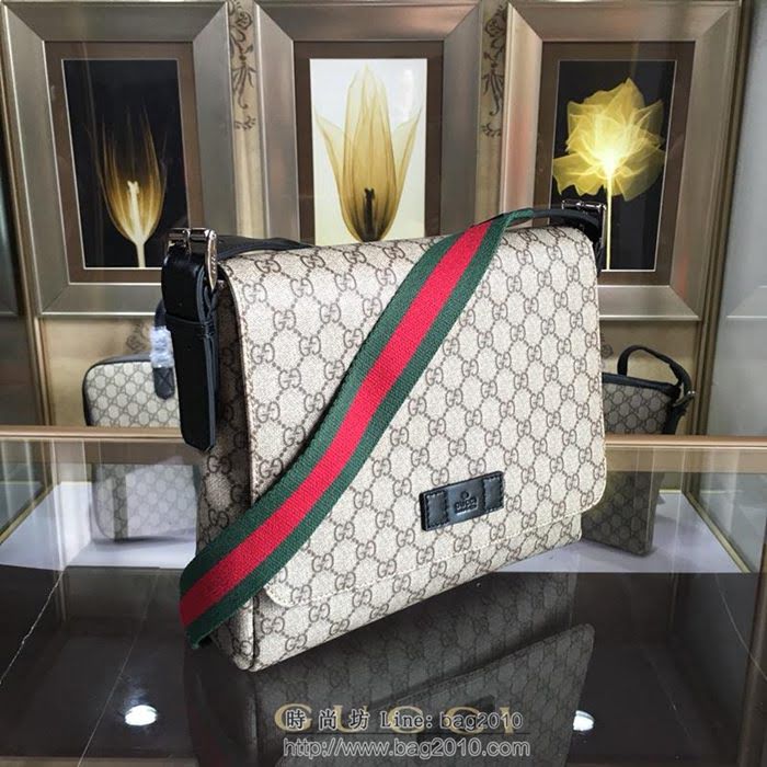 GUCCI 古馳男包 新款 337074 高級人造革郵差包 Gucci帆布男包 Gucci男士單肩斜挎包